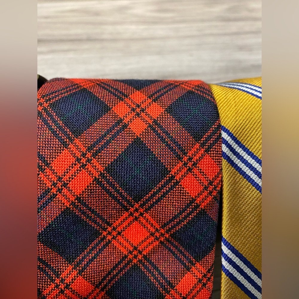 Brooks Brothers Makers Striped Plaid Necktie Lot Of 3 Mens Classic Patterns Silk - Picture 4 of 9